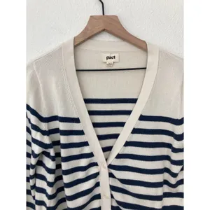 Pact Organic Cotton Earthcore Gritty Boho Granola Girl Striped Cardigan Sweater thumbnail 3