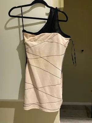 Topshop One Shoulder Little Black Bodycon mini Dress thumbnail 6