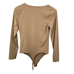 Abercrombie & Fitch‎ Soft AF Collection Square Neck Long Sleeve Bodysuit Tan thumbnail 2