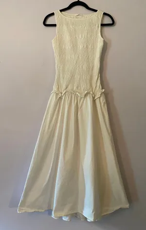 Peppermayo White Vienna Anna Smocked Sleeveless Maxi Dress Cotton Blend Women 4 thumbnail 1
