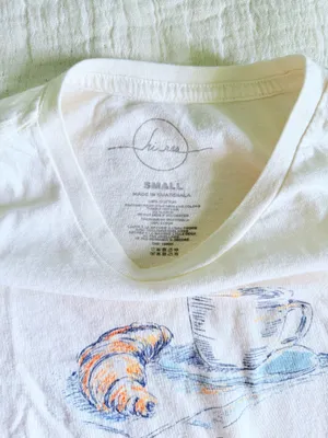 Croissant 🥐 ☕️graphic tee White thumbnail 3