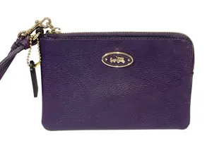 COACH 365 Violet Gold Leather Zip Around‎ Wristlet Wallet thumbnail 1