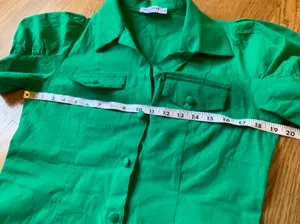 High waist Belted pants and top matching set green size M thumbnail 10