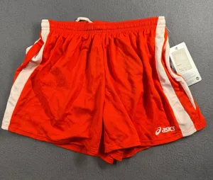 Asics Medley Running Shorts Womens Medium Orange Drawstring Liner TF754-1501 NWT thumbnail 1