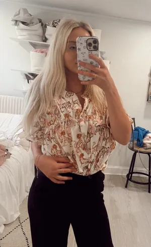J.Crew BIBI tiger top M thumbnail 1