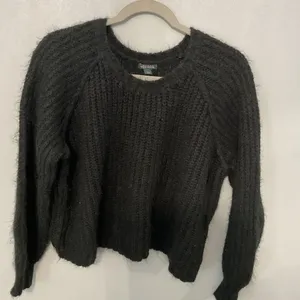 Wild Fable Womens Sweater Black Eyelash Knit Raglan Sleeve Medium thumbnail 2