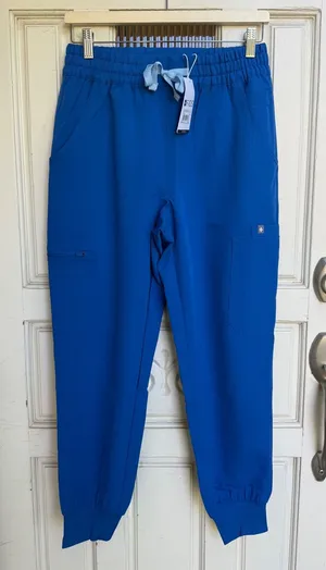FIGS High Waisted Relaxed Jogger Scrub Pants Royal Blue Womens Size Small Petite thumbnail 1