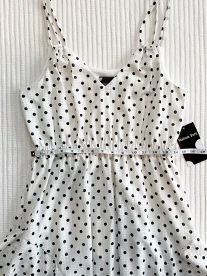 NWT Polka Dot Tiered Ruffle Maxi Dress White Size 8 thumbnail 5