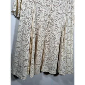 UMGEE Ivory Lace Dress 3/4 Sleeve MEDIUM Bachelorette Ethereal‎ Boho Romantic thumbnail 7