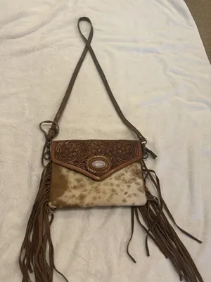 AD American Darling ADBGA341 Envelope Hand Tooled Genuine Leather Women Bag thumbnail 1