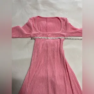 Renaissance Pink Textured Long Sleeve Fairycore Maxi Dress Sz S EUC thumbnail 6