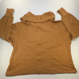 We The Free Now Drop Off Center Burnt Orange Copper Chunky Knit Sz Lg Oversized thumbnail 7