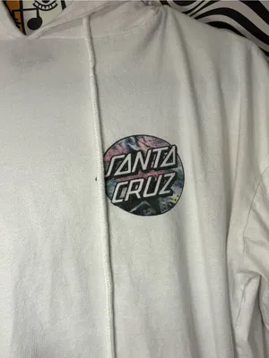 Santa Cruz Women’s White Graphic Lightweight Hoodie Size 10 thumbnail 2