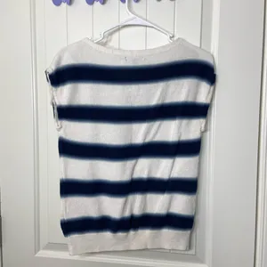 CHAPS women’s white navy striped knit sleeveless lace neck top‎ shirt small thumbnail 7
