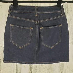 NWOT Allsaints Dark Wash Blue Denim Ace Mini Jean Skirt Women's Size 00 thumbnail 5
