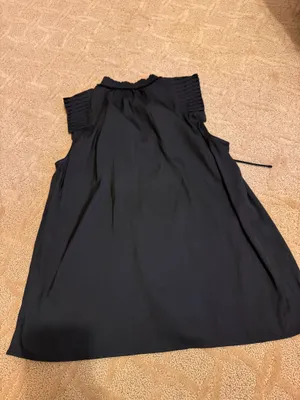 LOFT Black Pleated Shoulder Camisole thumbnail 2