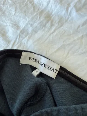 WeWoreWhat Strapless Slate Blue Midi Dress with Back Slit thumbnail 2