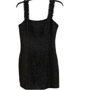 Meshki Black Sleeveless sparkly Sheath Mini cocktail Dress size small thumbnail 2