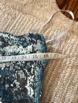 Macy's Slim Blue Sequin One-Shoulder Mini Dress thumbnail 6