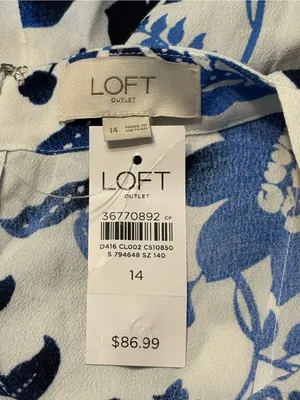 Loft NWT Blue and White Floral Maxi Dress - Women size 14 thumbnail 6