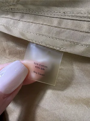 Talbots Cotton Silk Blend Khaki Double-Breasted Trench Coat thumbnail 6