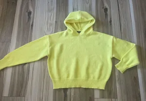 AQ-SPORT Women’s Knit Hoodie Sweater Yellow Size M thumbnail 1