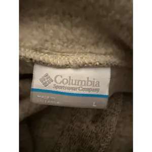Columbia Women's Fleece‎ 1/4 button hooded Sweater pullover tan Sz L thumbnail 7