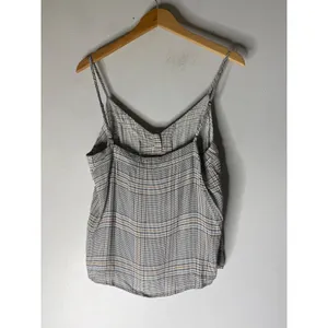Abercrombie & Fitch Plaid Button Front Camisole Top Grey Tan Large Viscose Camis thumbnail 2