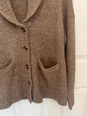 Old Navy Heathered Cozy Shawl Cardigan on Heathered Camel thumbnail 5