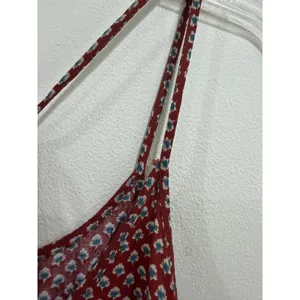 Brandy Melville Red Floral Mini Dress Open Back Tie Spaghetti Strap Boho XS S thumbnail 6