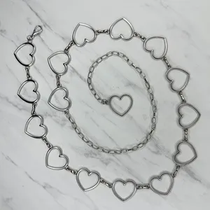 Open Heart Silver Tone Chain Belt One Size (OS) ✨ thumbnail 1