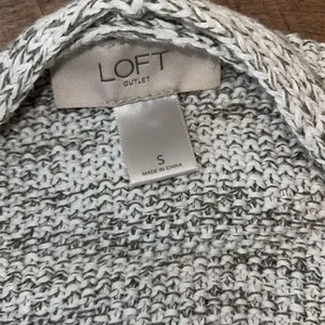 LOFT Outlet Womens Cotton Fringe Hem Open Front Cardigan Sweater Gray Size Small thumbnail 4