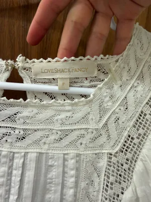 Love Shack Fancy Mini Dress Ruffle White thumbnail 4