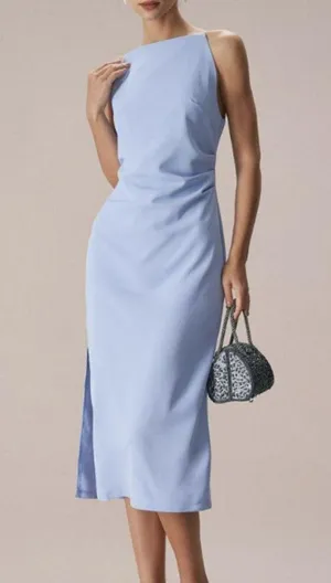 RIHOAS The Blue Boat Neck Bodycon Strap Midi Dress 22 thumbnail 2