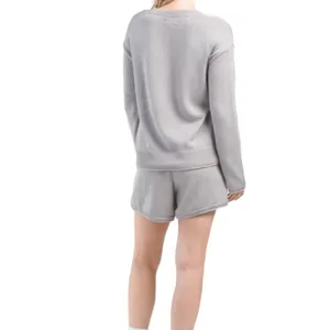 NWT LIFE IS GOOD 2pc Long Sleeve‎ Pull Over Sweater And Shorts Sz L thumbnail 2