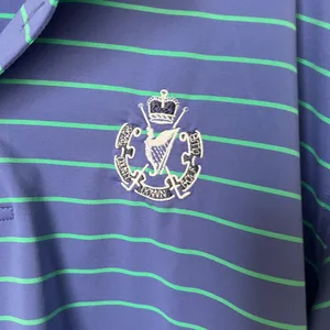 Peter Millar Summer comfort blue striped polo shirt size XL thumbnail 2
