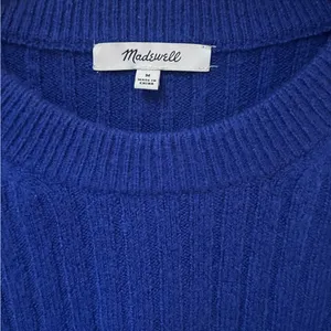 Madewell Readfield Pullover Wool Cropped Sweater in Voyage Cobalt Blue Sz Medium thumbnail 9