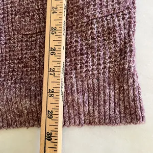 Abercrombie Fitch Women's Hooded Cardigan Sweater‎ Mauve Speckled Knit Size S thumbnail 6