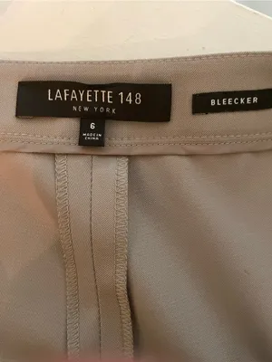 Lafayette 148 New York Taupe Straight-Leg Trousers Side Zipper Size 6 Bleecker thumbnail 2
