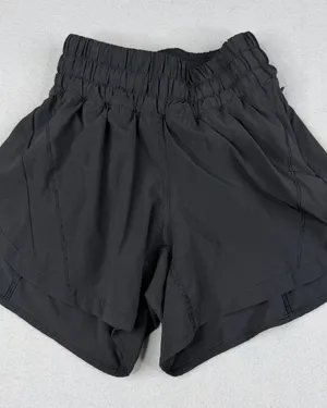 Lululemon Track That Short 5" Womens 0 Black Mid Rise Lined Running Shorts thumbnail 1