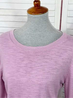 J. Crew Slub Knit Boat Neck Lightweight Sweater Soft Lilac‎ Medium Soft Preppy thumbnail 5