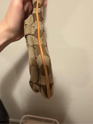 Coach 6442 Signature Canvas Crossbody Bag Brown Tan Leather Vintage Y2K 2006 thumbnail 5