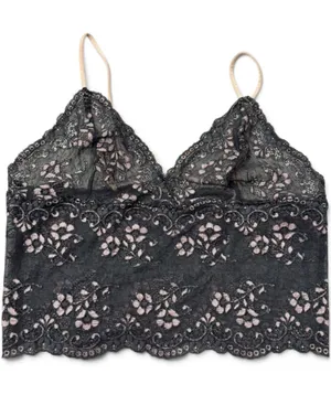 Vintage 2003 Victoria’s Secret Y2K Charcoal Pink Lace Longline Bralette S thumbnail 1