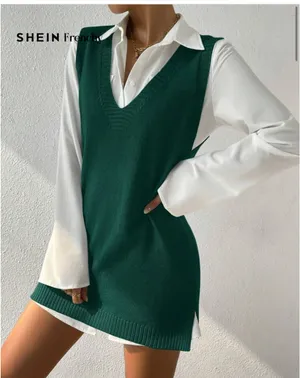 SheIn Green sweater dress thumbnail 1