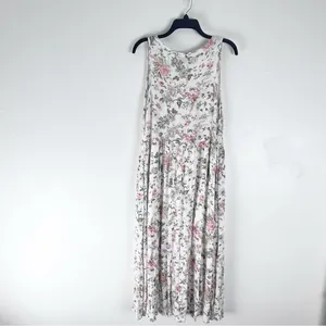 FRYE Floral Sleeveless Front Button Pleated Bodice Lined Maxi Dress Size Medium thumbnail 2