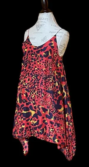 Zimmermann Wanderlust Dip Flare Red Leopard Print Silk Dress Sz 0 Retail $350 thumbnail 1