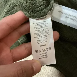 LOFT Granola Girl Open‎ Front Knit Cardigan Sweater Khaki Green Size S Pockets thumbnail 4