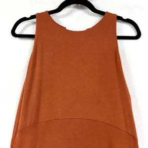 Workshop L Sleeveless A-Line Knit Dress Rust Orange Soft Stretch Bohemian Earthy thumbnail 6