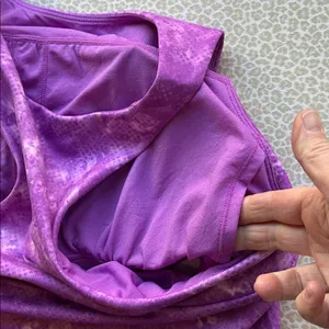 NWOT Reebok XL Purple Tie Dye Athletic Crop Top Bra Racerback with Peephole thumbnail 7