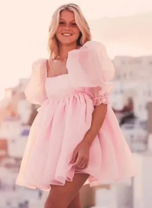 Selkie Puff Dress Baby Pink Small thumbnail 1